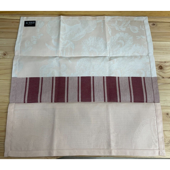 Le Jacquard Francais A La Francaise Napkins Floral Blue Pink Yellow Set of 3 New - Picture 8 of 16
